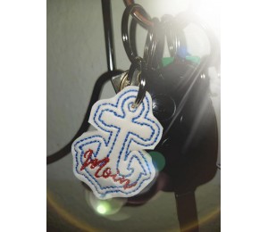 Stickserie ITH - Anker AHOI & MOIN - zum WENDEN plus ANHÄNGER, Appli & STECKER